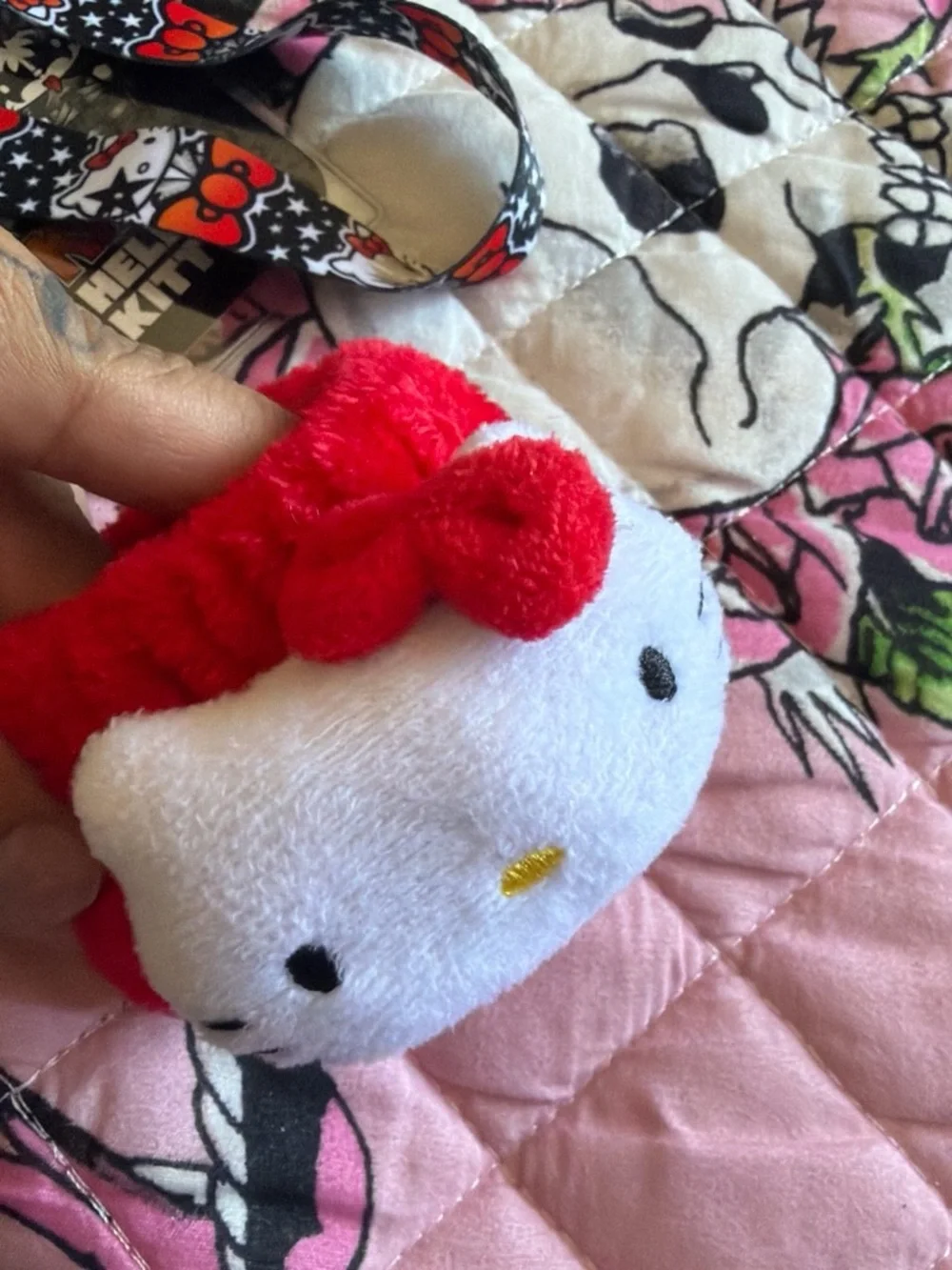 Hello Kitty Black, Red & White Character Lanyard with Badge Holder